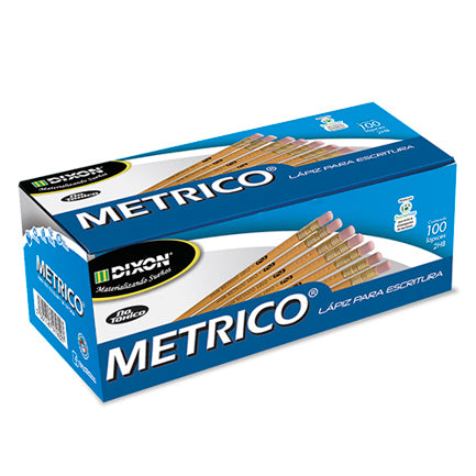 Lápiz Dixon Métrico #2 Hexagonal Madera C/100 Piezas