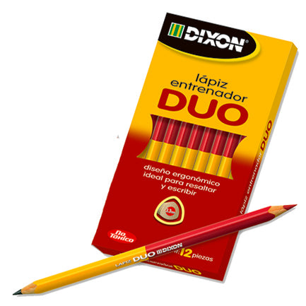 Lapiz Dúo Dixon Grafito/Rojo Triangular Caja C/12 Lapices