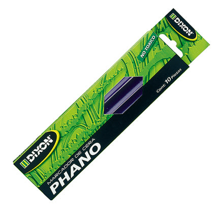 Marcador De Cera Dixon Phano Azul Caja C/10 Piezas