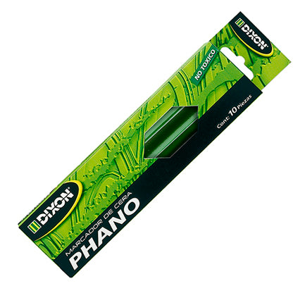 Marcador De Cera Dixon Phano Verde Caja C/10 Piezas