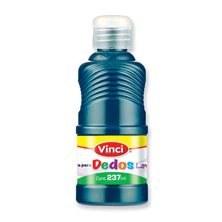 Pintura Para Dedos Lavable Vinci 237 Ml Azul Turquesa