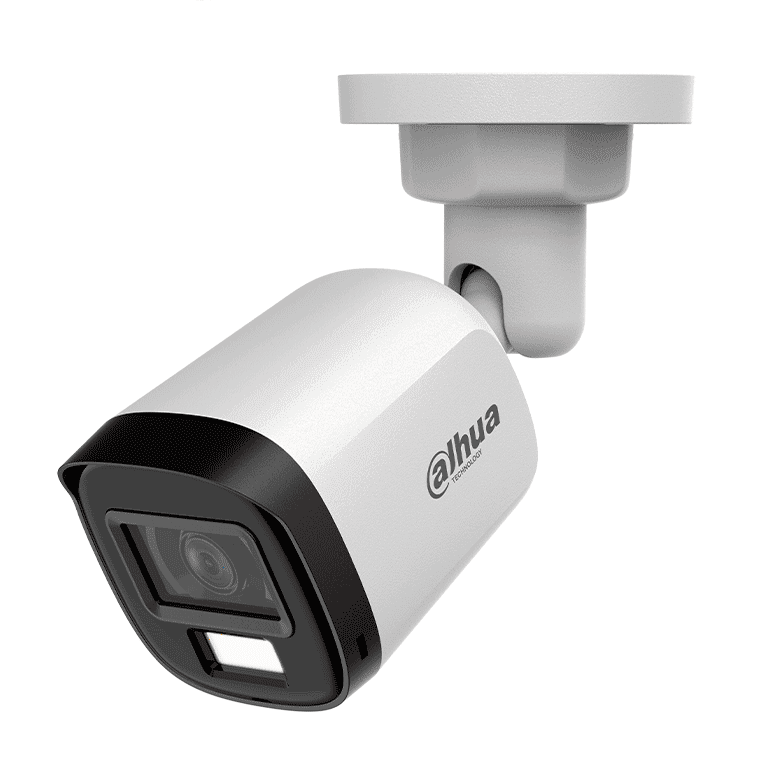 Dahua DH-HAC-B1A51N-U-IL-A Cámara Bullet 5MP Serie Cooper Lente 2.8mm 106° Iluminación Dual Inteligente IR 30M Luz Cálida 20M Micrófono Incorporado Plástico Exterior IP67