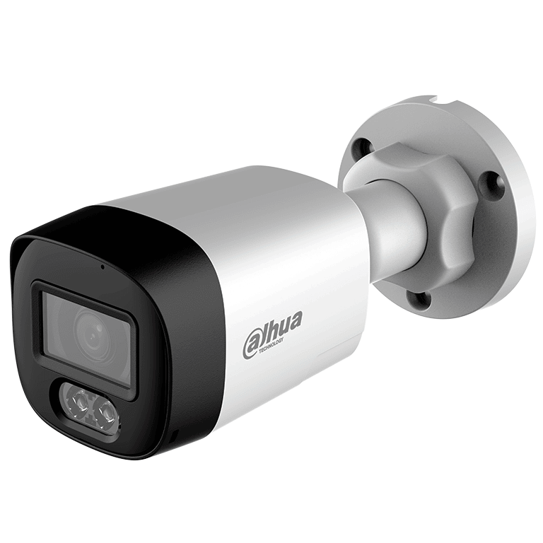 Dahua DH-HAC-HFW1500RLN-IL-T Cámara Bullet Full Color 5MP Audio Bidireccional Iluminador Dual Inteligente IR + Luz Cálida 20M DNR WDR 120dB Lente 2.8mm Policarbonato