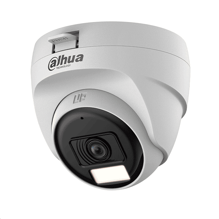 Dahua DH-HAC-T1A51N-U-IL-A Cámara Domo 5MP Serie Cooper Lente 2.8mm 106° Iluminación Dual Inteligente IR 25M Luz Cálida 20M Micrófono Integrado Plástico Interior