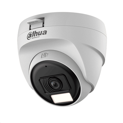 Dahua DH-HAC-T1A51N-U-IL-A Cámara Domo 5MP Serie Cooper Lente 2.8mm 106° Iluminación Dual Inteligente IR 25M Luz Cálida 20M Micrófono Integrado Plástico Interior