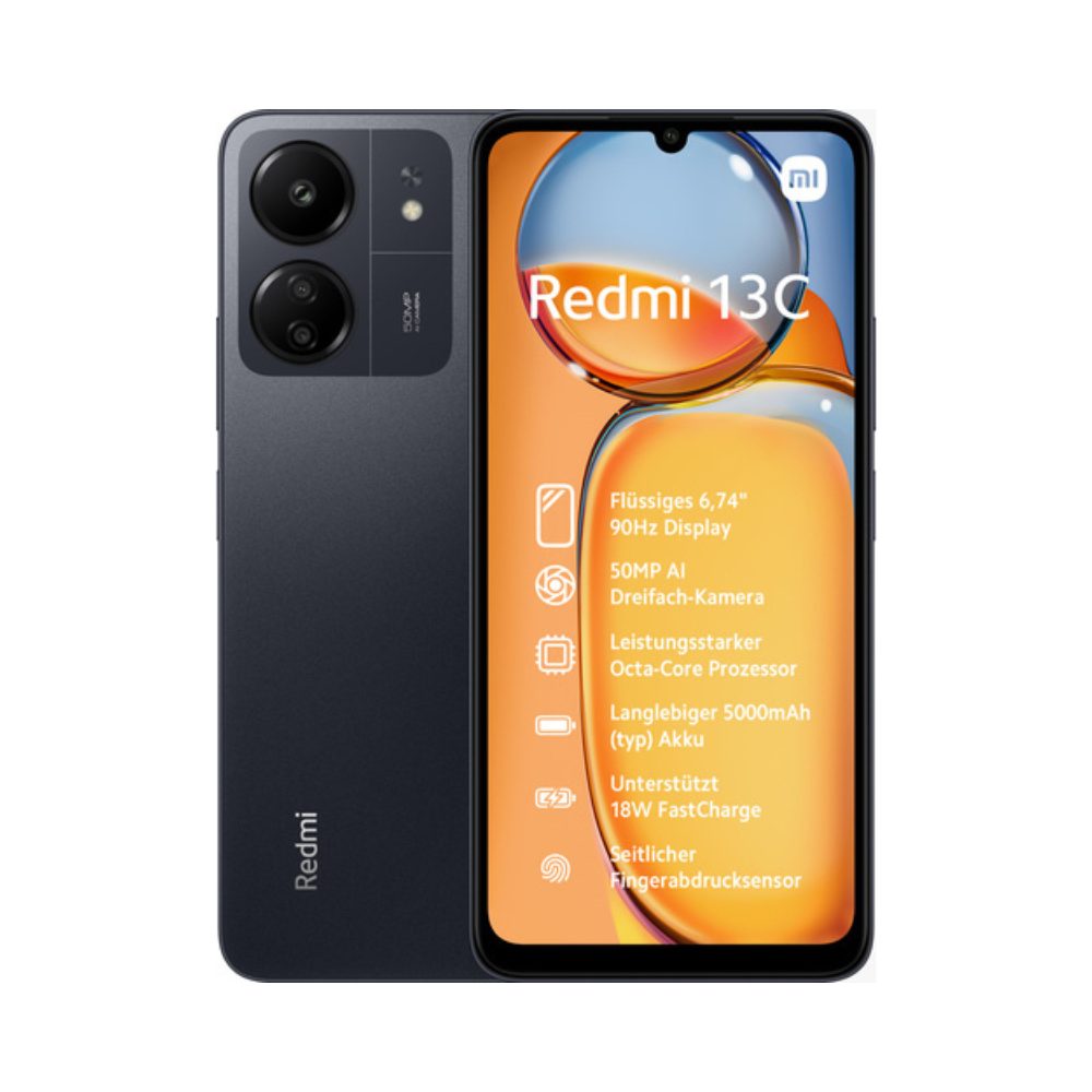Xiaomi Redmi 13C 128GB 6GB RAM negro 6.74" Mediatek cámara 50MP selfie 8MP Android 13