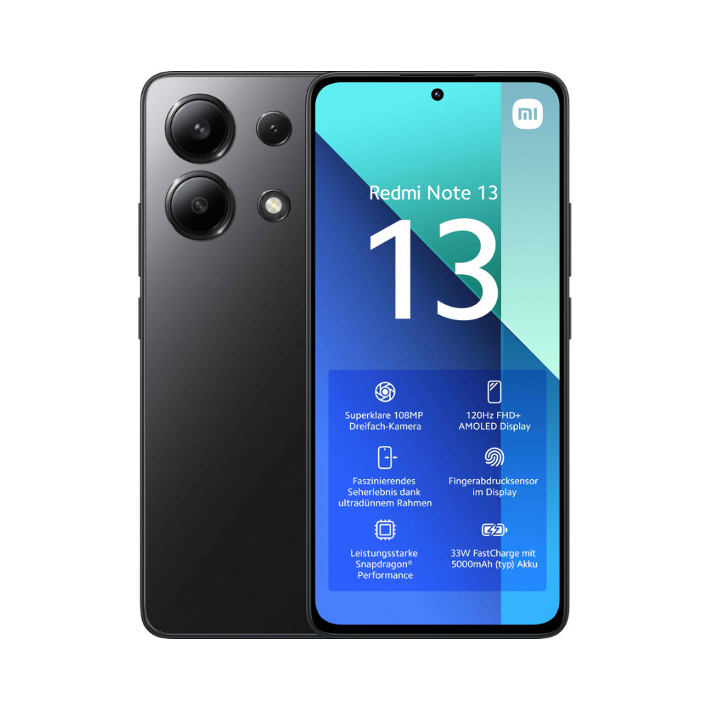 Xiaomi Redmi Note 13 256GB 8GB RAM negro 6.67" cámara 108+8+2MP selfie 16MP MIUI 14