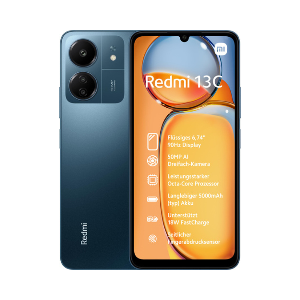 Xiaomi Redmi 13C 128GB 4GB RAM azul 6.74" Mediatek cámara 50MP selfie 8MP Android 13