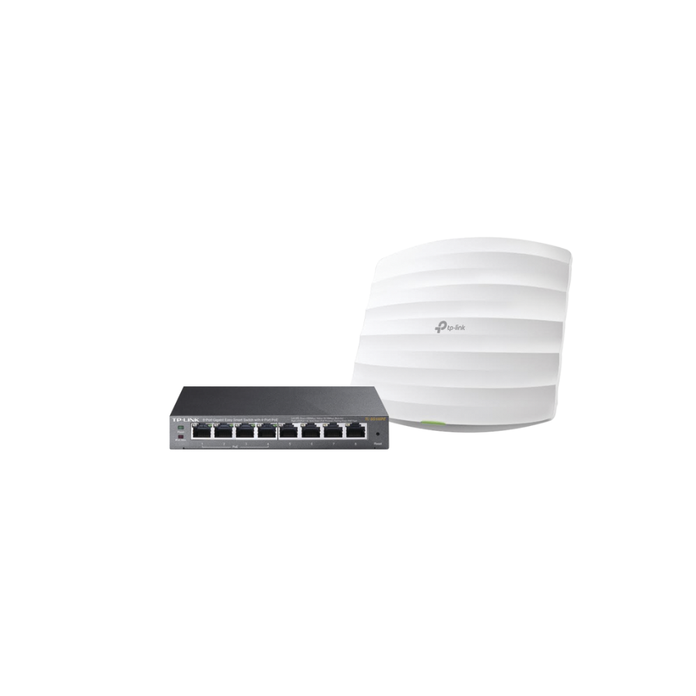Kit de Puntos de Acceso EAP245 y Switch PoE TL-SG108PE, Doble Banda AC, Hasta 1750 Mbps, 1 Puerto Gigabit
