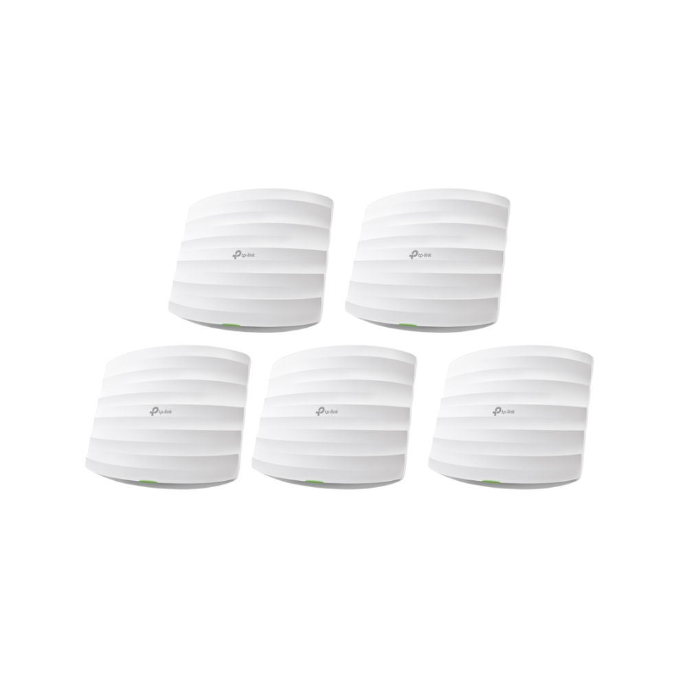 Kit de 5 Puntos de Acceso Omada Doble Banda 802.11ac, MU-MIMO, PoE af/Pasivo, hasta 1350 Mbps, Soporta hasta 100 Clientes