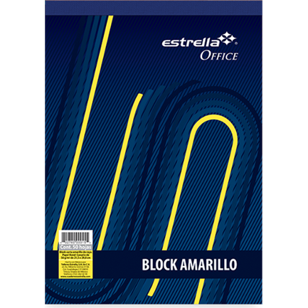 Block Estrella Carta Amariillo Raya 50 Hojas