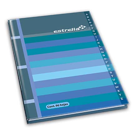 Libreta Estrella 1/4 Francesa Raya C/Indice 192 Hojas