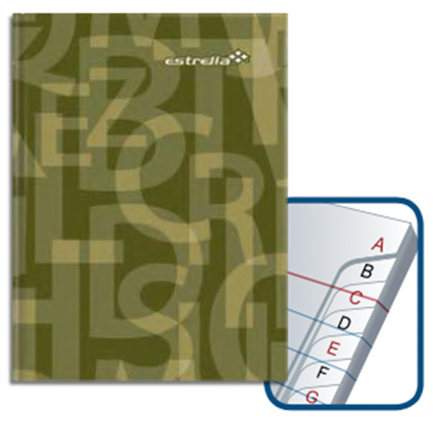Libreta Estrella 1/4 Francesa Raya C/Indice 96 Hojas