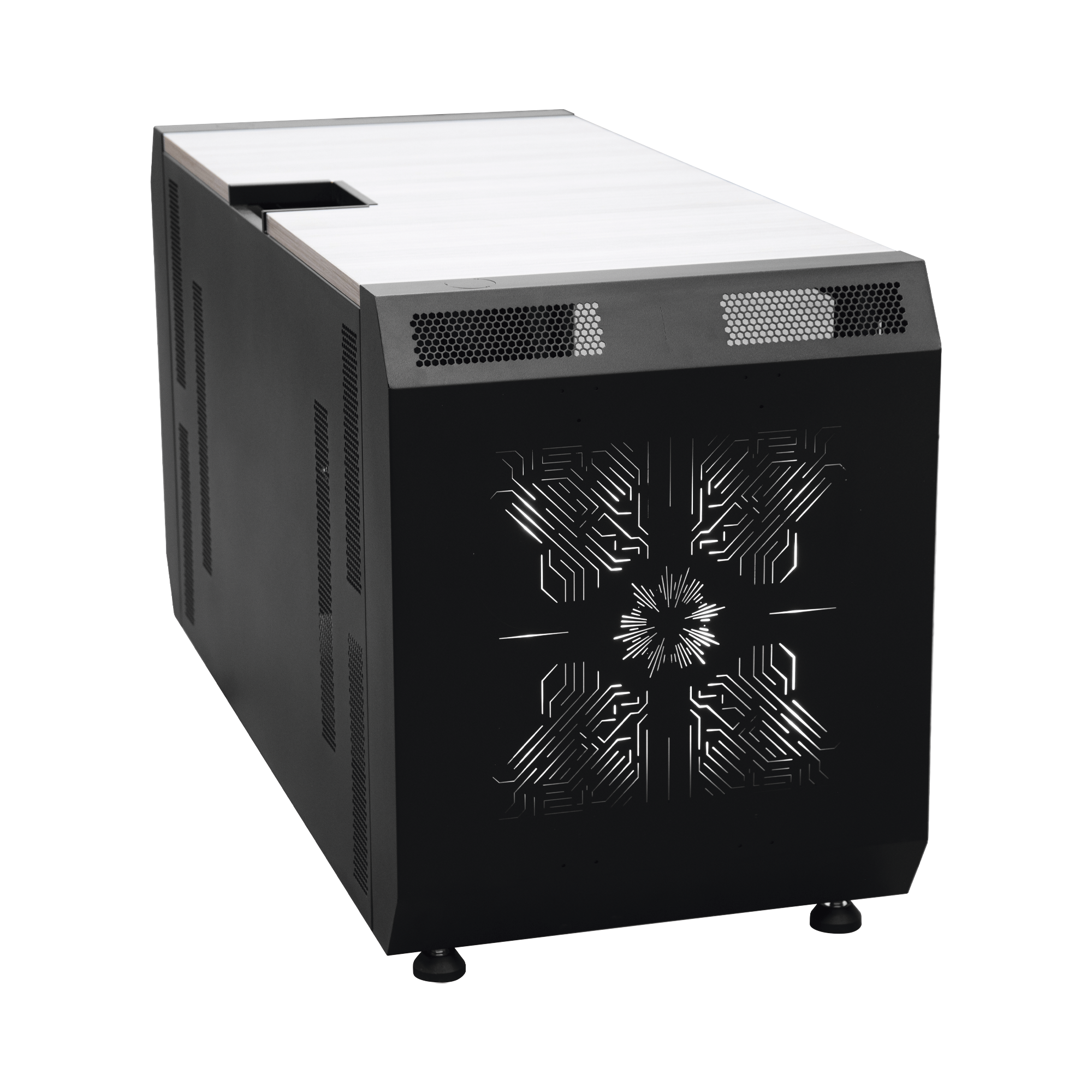 Consola Profesional para Monitoreo o Cómputo con Rack y Gestión de Cables