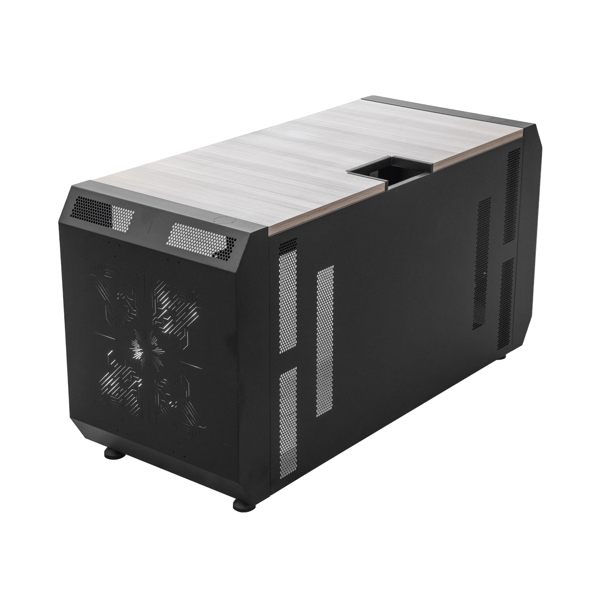 Consola Profesional para Monitoreo o Cómputo con Rack y Gestión de Cables