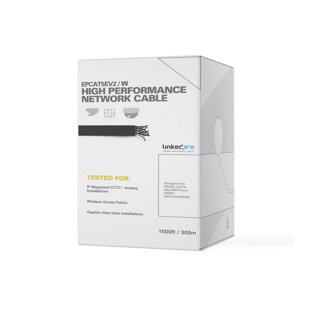 Bobina de Cable UTP Cat5E 305m Blanco CCA Interior