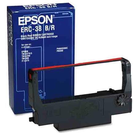 Cinta Epson Erc-38Br Bicolor Negro Sobre Rojo Tmu200D/Tm300/Tmu370/Tmu375/Tm-U375