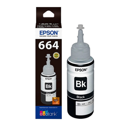 Tinta Epson 664 T664120-AL Negra Bote Para EcoTank — Rendimiento 4,000 Páginas