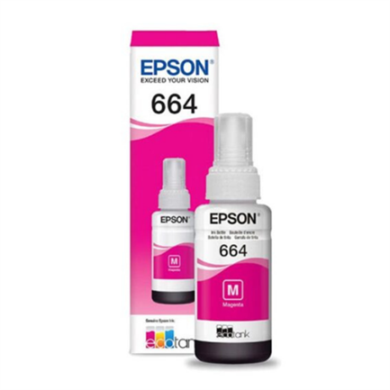 Tinta Epson 664 T664320-AL Magenta Bote Para EcoTank — Rendimiento 6,500 Páginas