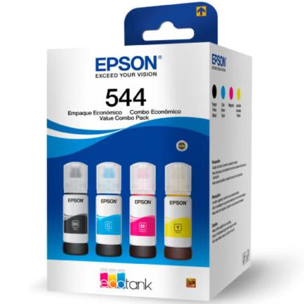 Tinta Epson 544 T544520-4P Pack 4 Piezas Colores Negro / Cyan / Magenta / Amarillo Para EcoTank L3250 / L3210 / L1250