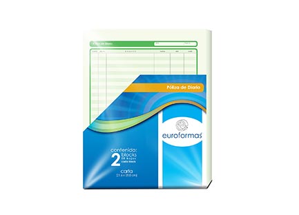 Poliza Diario Euroformas Carta 50H 2 Blocks