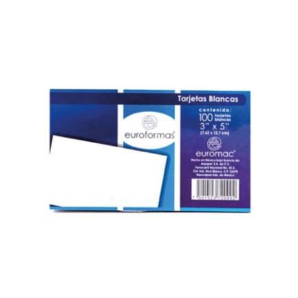 Tarjeta Euroformas Bibliografica Blanca 5X8 C/100