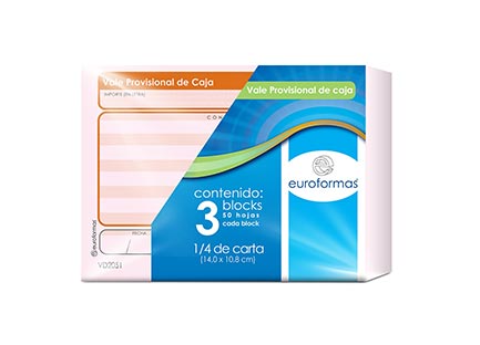 Vale Euroformas Provisional De Caja 1/4 C/50 C/3 Blocks