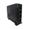 Gabinete slim Evotec Aruba fuente 600w tarjeta micro- ATX color Negro con Verde