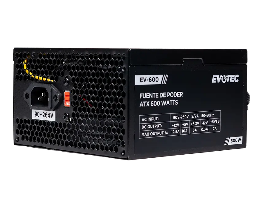 Fuente de poder Evotec de 600W modelo EV-600