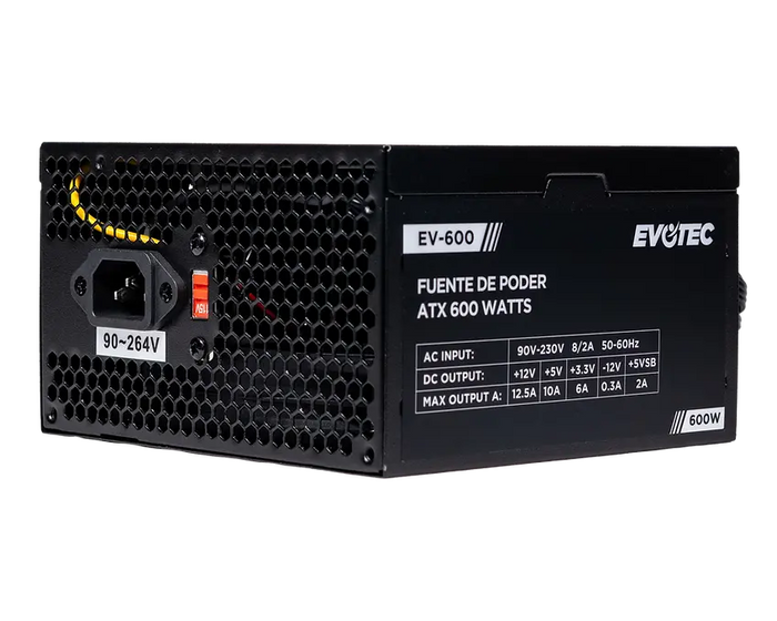 Fuente de poder Evotec de 600W modelo EV-600