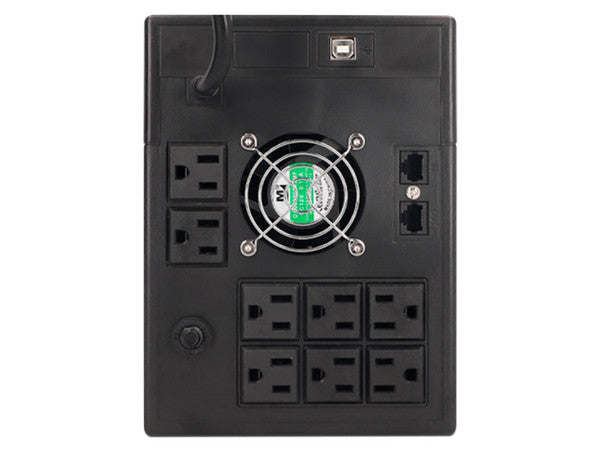 UPS interactivo CDP UPRS1508 1500VA/1050W con salida onda senoidal LCD 8 NEMA 5-15R con protección batería modem/DSL RJ11/RJ45