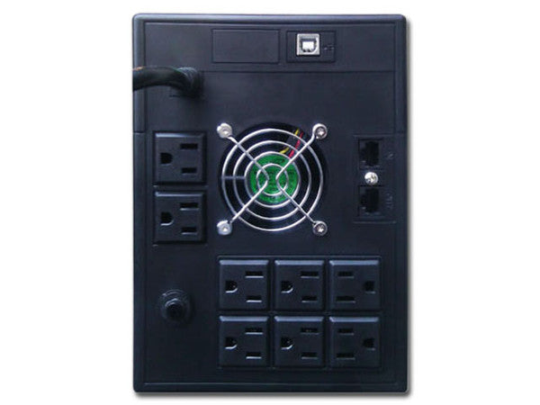 UPS interactivo CDP UPRS 2008 2000VA/1400W torre salida onda senoidal LCD 8 NEMA 5-15R c/protección batería modem/DSL RJ11/RJ45