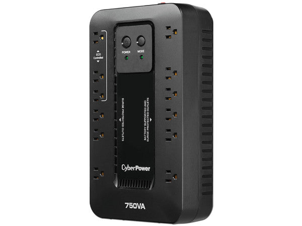 UPS CyberPower EC750G línea ECO 750VA/ 450W 12 NEMA 5-15R (6 c/respaldo batería y 3 modo ECO) 120V Energy Star