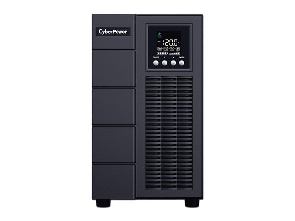 UPS Smart App Online S doble conversión CyberPower OLS3000A LCD color 3000VA/2700W 120V torre 4x NEMA 5-20R 1x Regleta de conexiones permanentes RoHS modo ECO