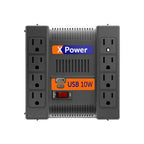 Regulador de Voltaje COMPLET XPOWER 1300 USB ERV-9-002 1300VA 650W 8x NEMA 5-15R 1x USB-A y 1x USB-C (10W total) 120V ent/sal