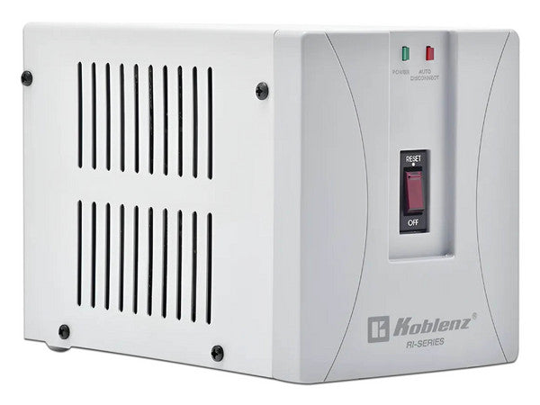 Regulador Koblenz RI-20 C de 1900 VA 1400 Watts línea blanca 1 contacto aterrizado y regulado ideal para refrigeradores de hasta 28 pies cúbicos