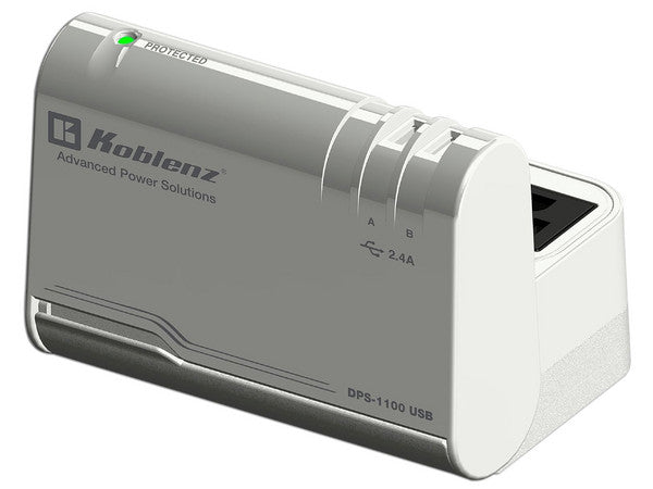 Supresor multicontacto Koblenz DPS-1100 USBAC 3 NEMA 5-15R y 2 USB carga (1 x USB-C 35W y 1 x USB-A 2.4A 5Vcc) base para celular