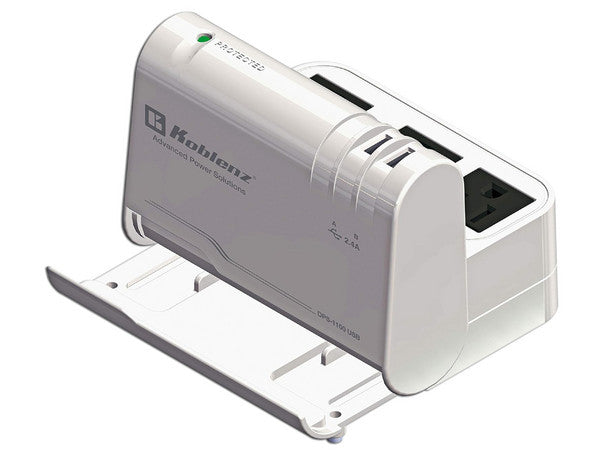 Supresor multicontacto Koblenz DPS-1100 USBAC 3 NEMA 5-15R y 2 USB carga (1 x USB-C 35W y 1 x USB-A 2.4A 5Vcc) base para celular