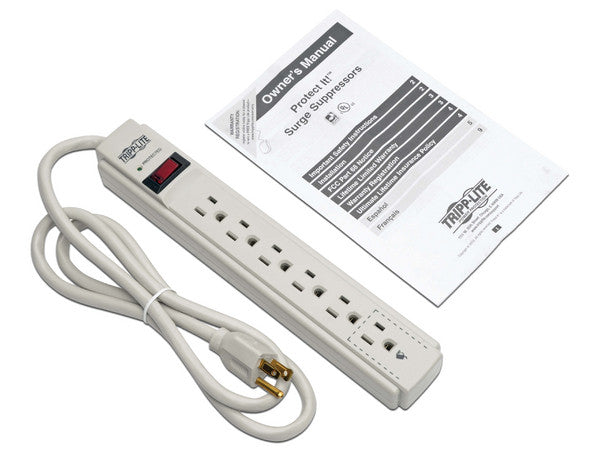 Supresor de picos TrippLite TLP604 Protect It! 6 contactos NEMA 5-15R 790 joules 15A cable 1.22m