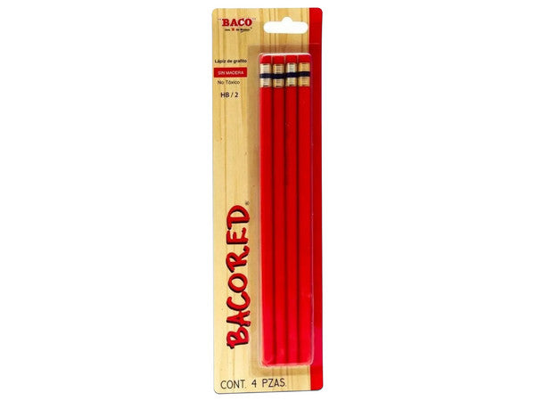 Bacopencil En Blister C/4 Pzas Rojo