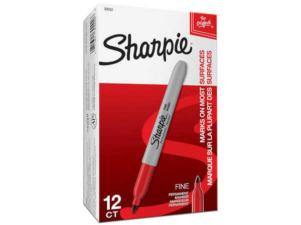 Marcador Sanford 30002 Sharpie Fino Rojo Permanente C/12 Pqte