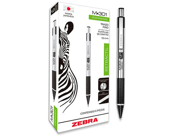 Lapicero Zebra M-301 Retráctil Punto 0.5Mm C/6 Pzas
