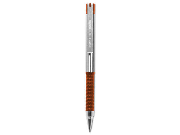 Boligrafo F-301 Compac Grip Naranja Punto Fino Tinta Negra Cuerpo De Acero Inoxidable Caja C/6