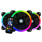 Kit de Ventiladores Game Factor FKG400 3 Fans 120mm RGB + 2 Tiras LED + Control Remoto