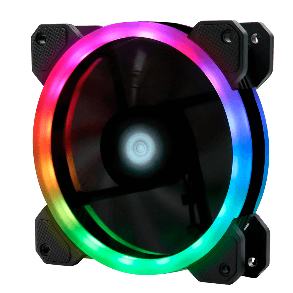 Kit de Ventiladores Game Factor FKG400 3 Fans 120mm RGB + 2 Tiras LED + Control Remoto