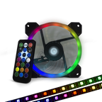 Kit de Ventiladores Game Factor FKG400 3 Fans 120mm RGB + 2 Tiras LED + Control Remoto
