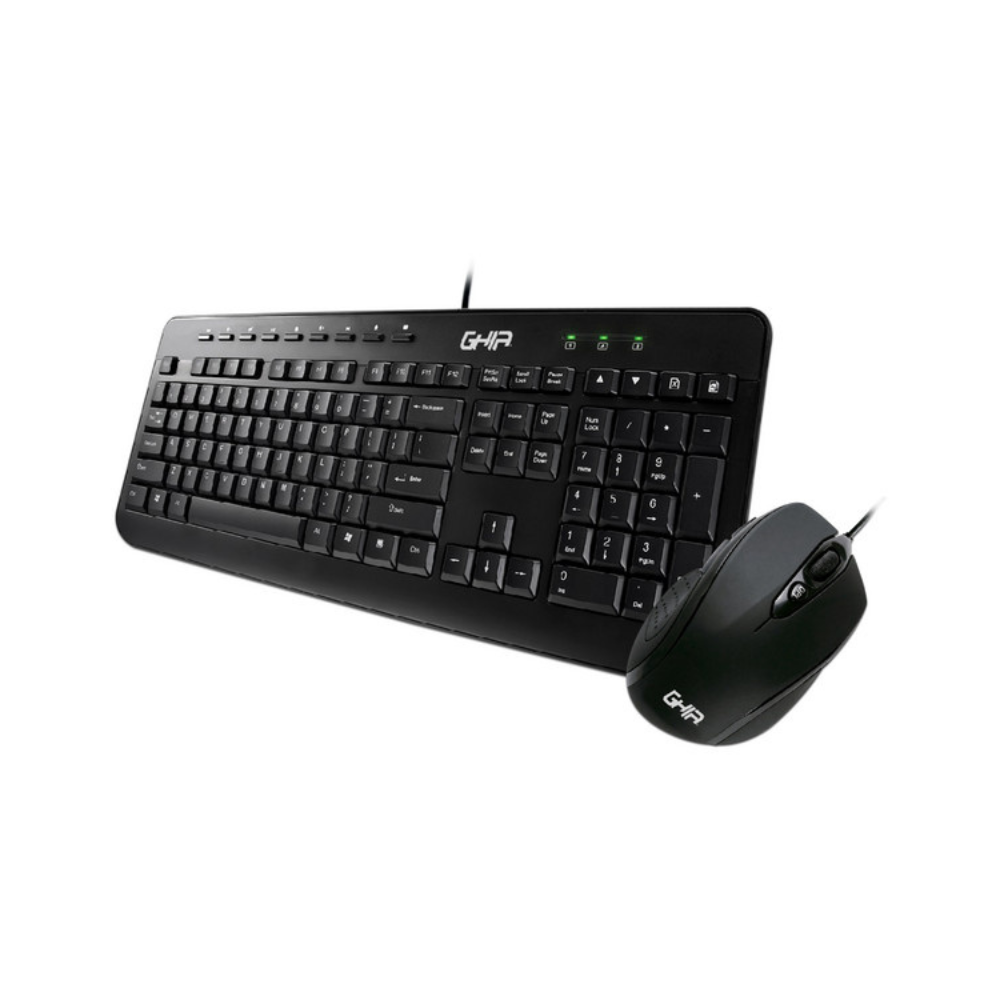 Kit Teclado Multimedia y Mouse USB Ghia Negro Alambrico
