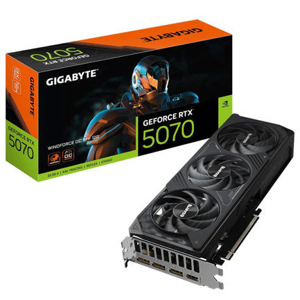 Tarjeta De Video Gigabyte 12GB GeForce RTX 5070 WINDFORCE OC SFF — 3xFan / GDDR7 / DLSS 4 / 1xHDMI / 3xDP — Modelo GV-N5070WF3OC-12GD