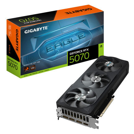 Tarjeta De Video Gigabyte 12GB GeForce RTX 5070 EAGLE OC — 3xFan / GDDR7 / DLSS 4 / 1xHDMI / 3xDP — Modelo GV-N5070EAGLE OC-12GD