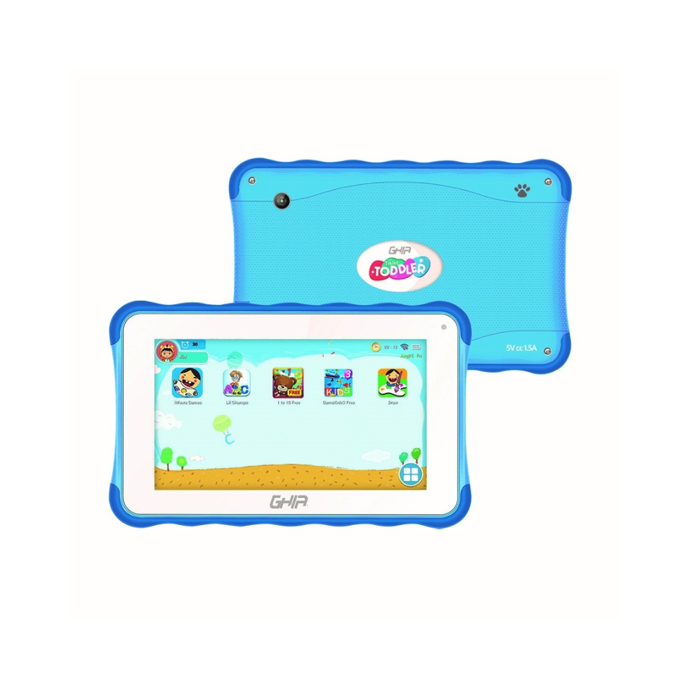 Tablet Ghia Toddler 7" Quad Core A133 2GB RAM 32GB Doble Cámara WiFi Bluetooth 2500mAh Android 11 Go Azul